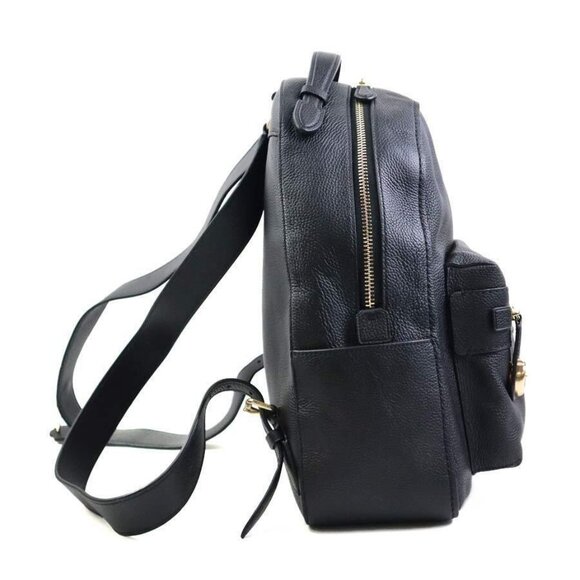 Auth COACH Backpack Black Leather/Goldtone - - Picture 2 of 14